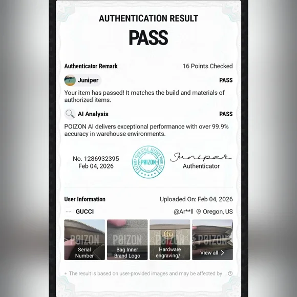 Gucci Ophidia GG Beige W/ Green & Red Sherry Zip Around Long Wallet (EUC)(COA)✨️ - Picture 15 of 15